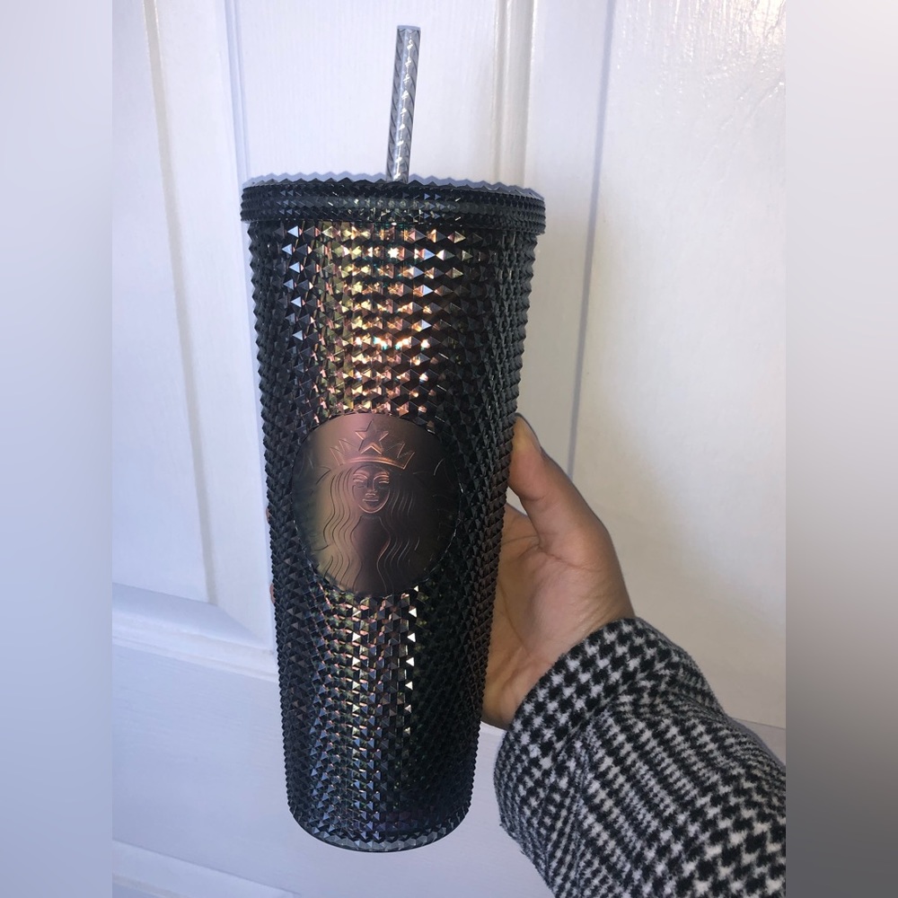 NWT Starbucks Black Smoke Studded Tumbler 2020 Iridescent Christmas 24oz